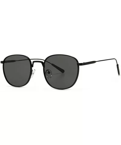 Square Sunglasses Women Retro Summer Male Sun Glasses Metal Frame Uv400 Summer - Full Black - CI1973D9MYE $8.18 Square