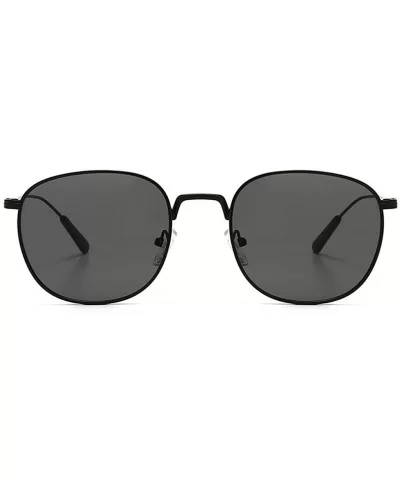 Square Sunglasses Women Retro Summer Male Sun Glasses Metal Frame Uv400 Summer - Full Black - CI1973D9MYE $8.18 Square