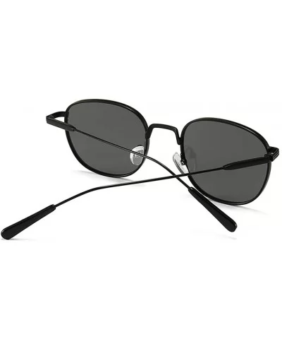 Square Sunglasses Women Retro Summer Male Sun Glasses Metal Frame Uv400 Summer - Full Black - CI1973D9MYE $8.18 Square