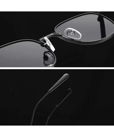 Square Sunglasses Women Retro Summer Male Sun Glasses Metal Frame Uv400 Summer - Full Black - CI1973D9MYE $8.18 Square