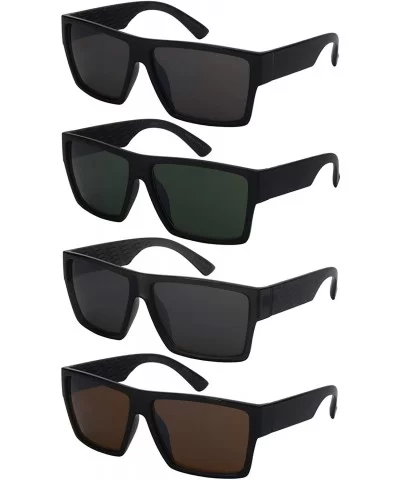 Plastic Rectangular Vintage Square Frame Sunglasses for Men Women 570111 - CB18HA7HT9S $6.16 Rectangular