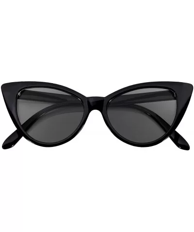 Stylish Fashion Vintage Cat Eye Sunglasses UV Protection - Black Frame / Smoke Lens - CS11S58ETTJ $6.94 Goggle