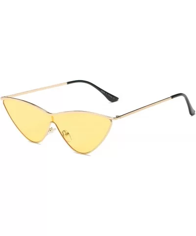 Women Retro Vintage Metal Cat Eye Designer Sunglasses - Yellow - C918I9QLC2A $8.50 Cat Eye