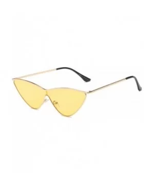 Women Retro Vintage Metal Cat Eye Designer Sunglasses - Yellow - C918I9QLC2A $8.50 Cat Eye