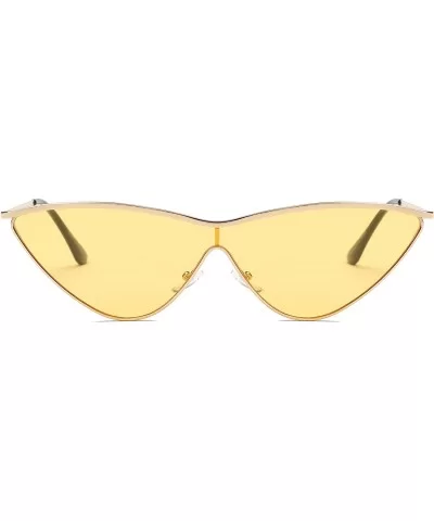 Women Retro Vintage Metal Cat Eye Designer Sunglasses - Yellow - C918I9QLC2A $8.50 Cat Eye