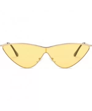 Women Retro Vintage Metal Cat Eye Designer Sunglasses - Yellow - C918I9QLC2A $8.50 Cat Eye