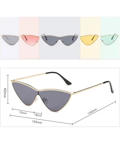 Women Retro Vintage Metal Cat Eye Designer Sunglasses - Yellow - C918I9QLC2A $8.50 Cat Eye