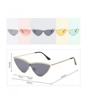 Women Retro Vintage Metal Cat Eye Designer Sunglasses - Yellow - C918I9QLC2A $8.50 Cat Eye