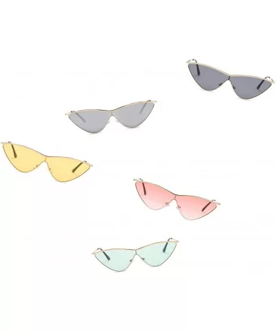 Women Retro Vintage Metal Cat Eye Designer Sunglasses - Yellow - C918I9QLC2A $8.50 Cat Eye