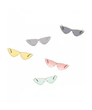 Women Retro Vintage Metal Cat Eye Designer Sunglasses - Yellow - C918I9QLC2A $8.50 Cat Eye