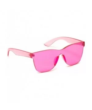 Horn Rimmed Tinted Colorful Lens Rimless Sunglasses - Clear Pink Frame - C518D96T0R2 $4.97 Wayfarer