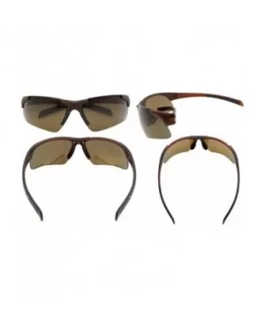 Polycarbonate Half-Rimless Polarized Sport Sunglasses TR90 Unbreakable - Brown/Brown Lens - CX12NUTND4G $19.29 Sport