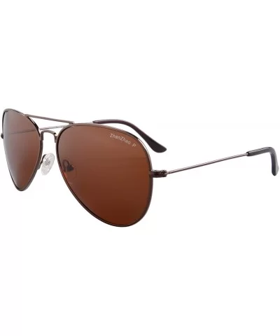 2 Pack of Sunglasses Men Women Polarized Metal Mirror UV 400 Lens Eyewear-TY301 - Brown - C5189O4DW2C $5.97 Aviator