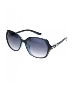 Womens 90s Jewel Chain Buckle Rectangle Butterfly Sunglasses - Black Blue Gradient Black - CI18NWQRMXT $10.07 Butterfly