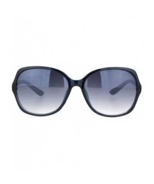 Womens 90s Jewel Chain Buckle Rectangle Butterfly Sunglasses - Black Blue Gradient Black - CI18NWQRMXT $10.07 Butterfly