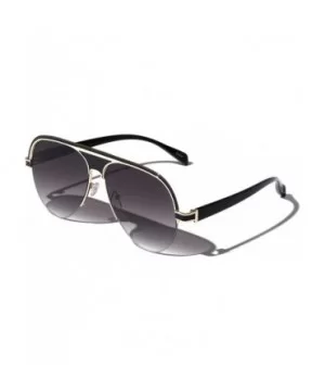 Cincinnati Curved Flat Lens Aviator Sunglasses - Smoke - CZ1972L23HI $11.01 Aviator