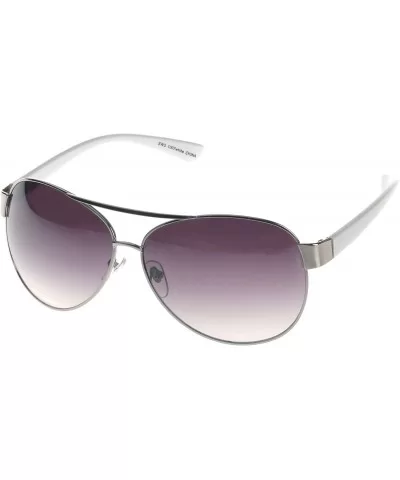 White Premium Aviator Sunglasses UV400 Lens Elegant White Edition - C6114U2DGG1 $8.02 Aviator