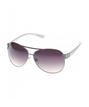 White Premium Aviator Sunglasses UV400 Lens Elegant White Edition - C6114U2DGG1 $8.02 Aviator