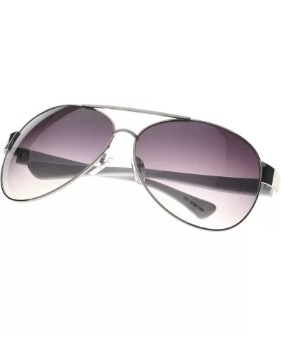 White Premium Aviator Sunglasses UV400 Lens Elegant White Edition - C6114U2DGG1 $8.02 Aviator