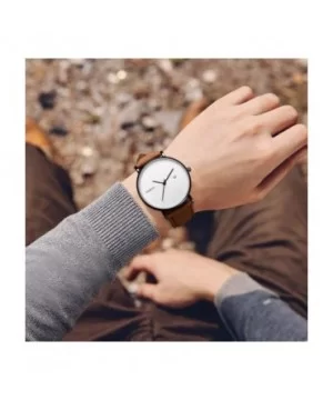 Men's Watches-Men's Fashion Slim Minimalist Watch Analogue Quartz Watches with PU Leather Strap - F - CQ18T9W7K3M $6.67 Sport