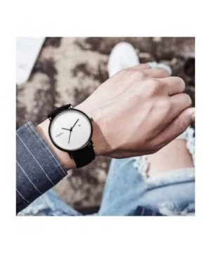 Men's Watches-Men's Fashion Slim Minimalist Watch Analogue Quartz Watches with PU Leather Strap - F - CQ18T9W7K3M $6.67 Sport