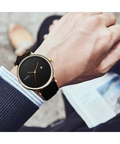 Men's Watches-Men's Fashion Slim Minimalist Watch Analogue Quartz Watches with PU Leather Strap - F - CQ18T9W7K3M $6.67 Sport