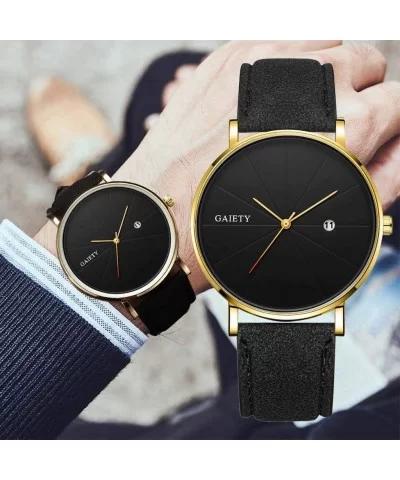 Men's Watches-Men's Fashion Slim Minimalist Watch Analogue Quartz Watches with PU Leather Strap - F - CQ18T9W7K3M $6.67 Sport