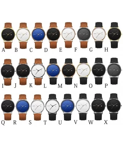 Men's Watches-Men's Fashion Slim Minimalist Watch Analogue Quartz Watches with PU Leather Strap - F - CQ18T9W7K3M $6.67 Sport