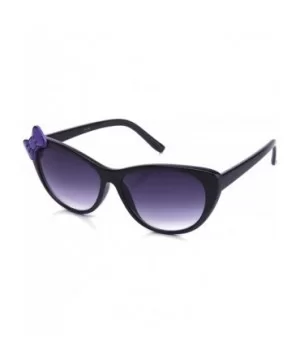 Women's High Fashion Cat Eye Bow Sunglasses - Purple - CJ11DCO54JP $6.90 Wayfarer