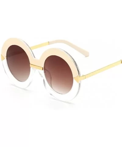 Round Women's Polarized Sunglasses Fashion Sunglasses UV400 - 3 - CZ1836IOTH4 $7.02 Round