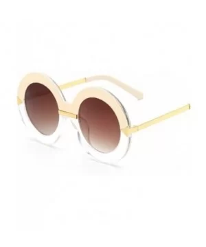 Round Women's Polarized Sunglasses Fashion Sunglasses UV400 - 3 - CZ1836IOTH4 $7.02 Round