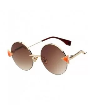 Metal Sunglasses Unique Designer Women Sunglass Fashion Retro Semi Rimless Sunglasses Oculos UV400 - CJ18RKY73YC $13.91 Rimless