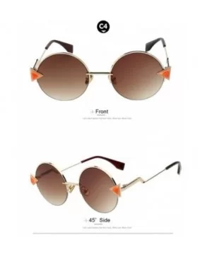 Metal Sunglasses Unique Designer Women Sunglass Fashion Retro Semi Rimless Sunglasses Oculos UV400 - CJ18RKY73YC $13.91 Rimless