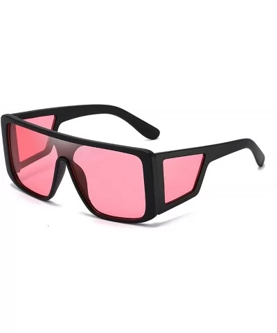 Oversize One Piece Shield Sunglasses Women Luxury Sun Glasses Men Vintage Square Shades UV400 - Black-red - CF198ZXSTME $28.7...