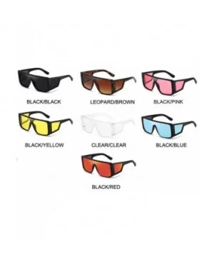 Oversize One Piece Shield Sunglasses Women Luxury Sun Glasses Men Vintage Square Shades UV400 - Black-red - CF198ZXSTME $28.7...