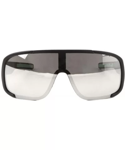 Soft Round Shield Sports Thick Temple Protective Nose Piece Sunglasses - Grey Green - CE197A328AD $11.16 Shield