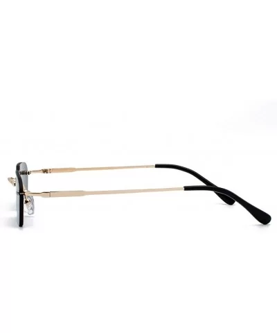 Rimless Rectangle Sunglasses Women Accessories Square Sun Glasses for Men Small - Gold With Black - CS18RRWY8MO $6.86 Rimless