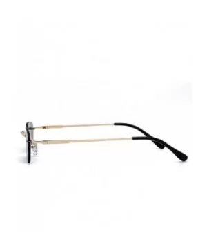 Rimless Rectangle Sunglasses Women Accessories Square Sun Glasses for Men Small - Gold With Black - CS18RRWY8MO $6.86 Rimless