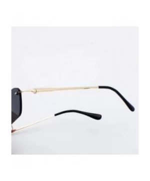 Rimless Rectangle Sunglasses Women Accessories Square Sun Glasses for Men Small - Gold With Black - CS18RRWY8MO $6.86 Rimless