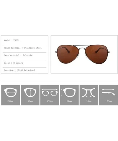 2 Pack of Sunglasses Men Women Polarized Metal Mirror UV 400 Lens Eyewear-TY301 - Brown - C5189O4DW2C $5.97 Aviator