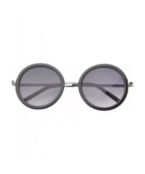 Binoculars Round Fashion Sunglasses - Black-silver - CJ11OJZA31T $7.34 Round