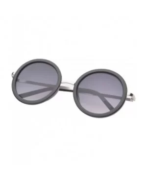 Binoculars Round Fashion Sunglasses - Black-silver - CJ11OJZA31T $7.34 Round