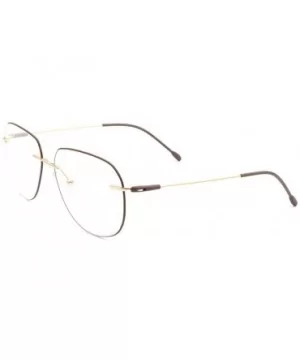 Classic Rimless Shielded Aviator Composite Materials Eyeglass Frames - Brown - C418Q3MZG0O $18.52 Aviator