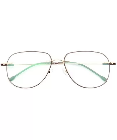 Classic Rimless Shielded Aviator Composite Materials Eyeglass Frames - Brown - C418Q3MZG0O $18.52 Aviator