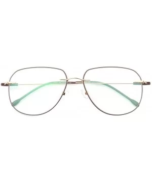 Classic Rimless Shielded Aviator Composite Materials Eyeglass Frames - Brown - C418Q3MZG0O $18.52 Aviator