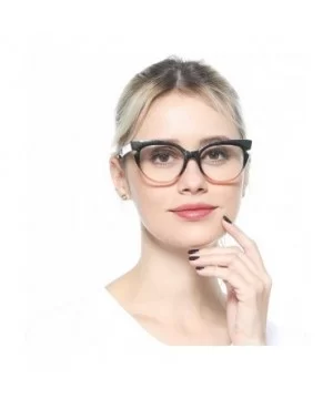 Womens Hit Color Grid Pattern Cat Eye Reading Glass Eyeglass Frame - Black - C518IHTLCCZ $10.14 Oversized