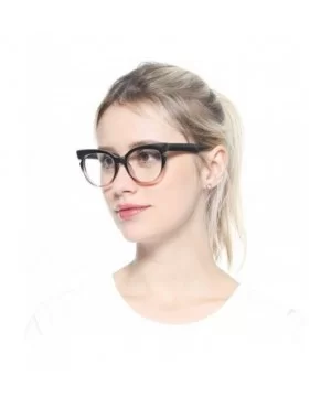 Womens Hit Color Grid Pattern Cat Eye Reading Glass Eyeglass Frame - Black - C518IHTLCCZ $10.14 Oversized