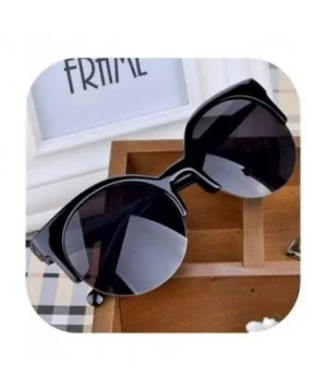 Oculos De Sol FemininoFashion Retro Super Round Circle Glasses Cat Eye Women's Sunglasses Goggles - Black - CG1985G3T6L $17.6...