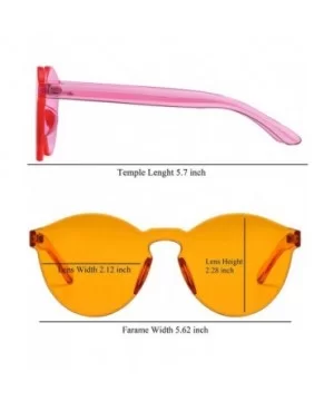 One Piece Round Rimless Sunglasses Transparent Candy Color Eyewear - 6-orange - CT18I7WZ8SC $15.30 Rimless