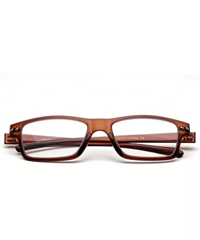 Light Weight Flexible Material Fashion Reading Glasses - Brown - CQ12120N64P $5.26 Square